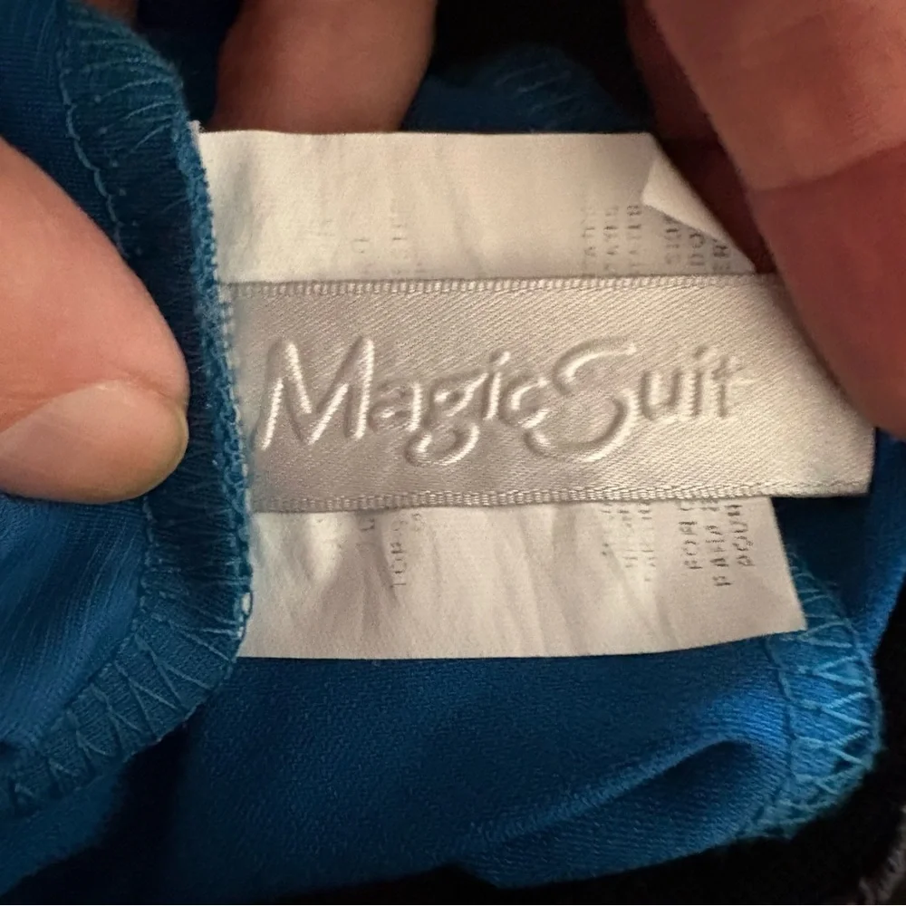 Magicsuit Rita Tiered Slimming Tankini Top Color Cobalt Size 10 Built In Bra USA